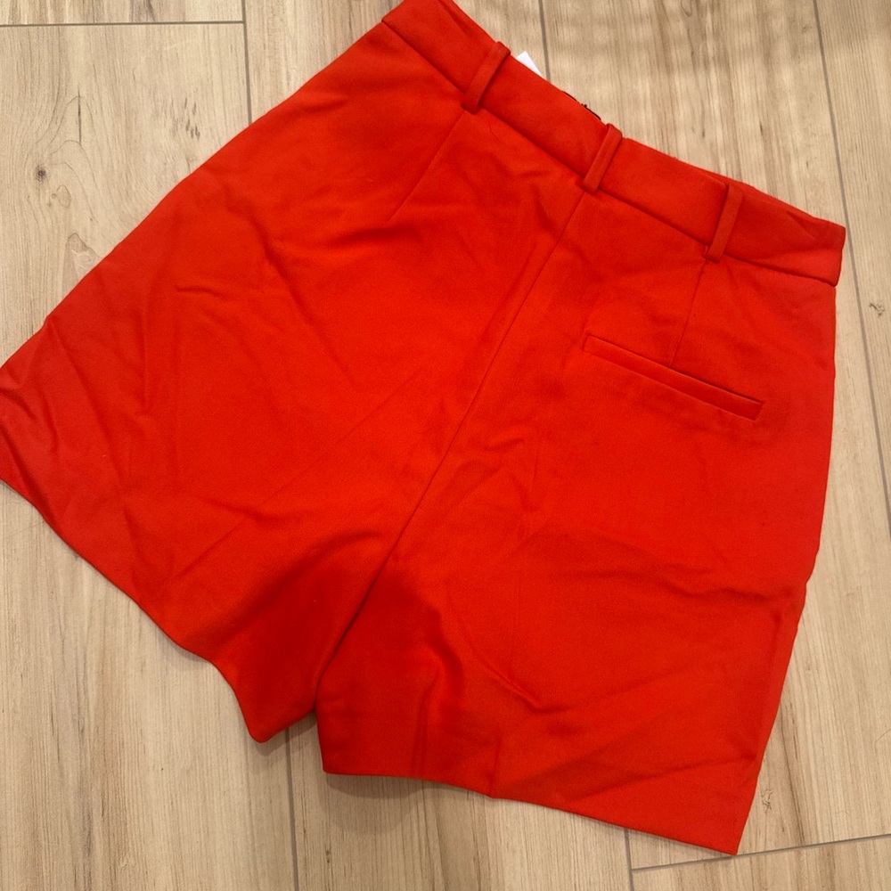 NWT Zara High Waist Orange Shorts with Gold Accents - Picture 4 of 6